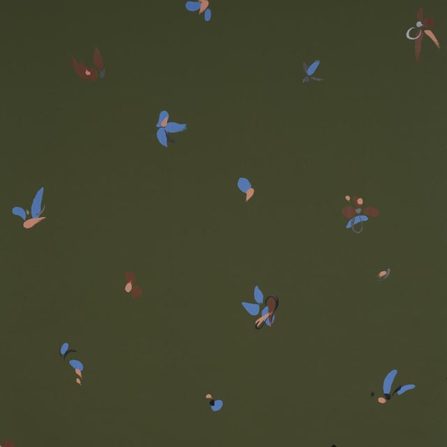 SAMPLE - Schumacher x Backdrop La Belle Wallpaper In Olive For Sale