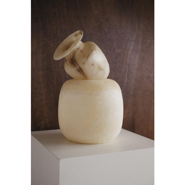 Hand-Carved Egyptian Alabaster Vase For Sale - Image 12 of 13
