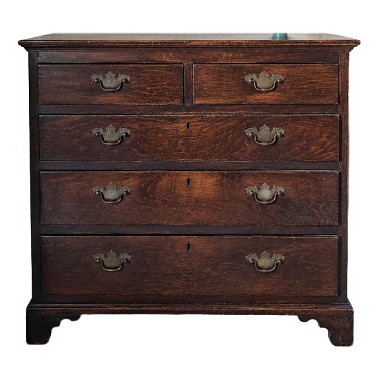 18th Century Georgian Oak 2-Over-3 Chest of Drawers For Sale
