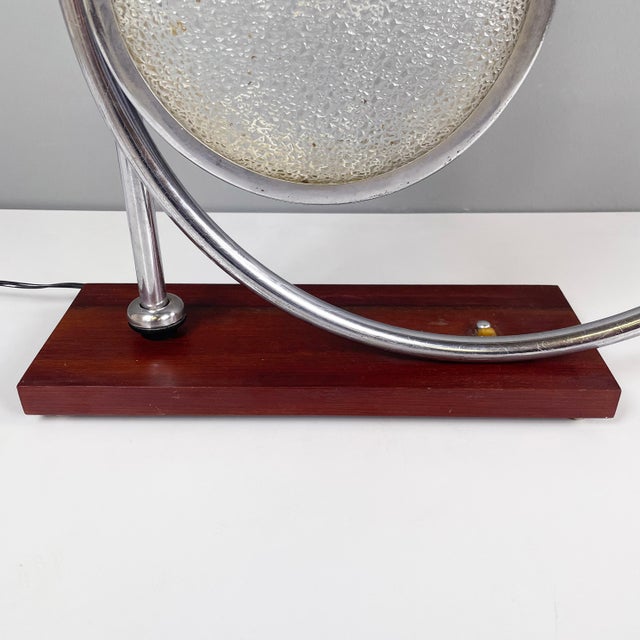 Italian Modern Geometrical Table Lamp in Crafted Glass, Metal and Wood, 1980s For Sale - Image 16 of 18