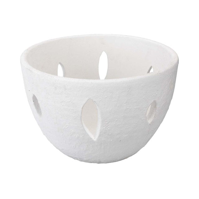 White Lacerated Ceramic Bowl For Sale - Image 8 of 8