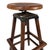 Brown Antique 1910s 30" Tall Industrial Architect's Draftsman Stool - Adjustable Wood & Cast Iron Swivel Seat For Sale - Image 8 of 18