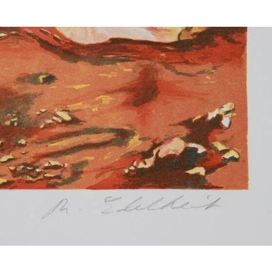 Artist: Martha Edelheit, American (1931 - ) Title: Tool in Landscape Year: 1979 Medium: Lithograph, signed and numbered in...