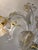 Murano Style Glass Clear and Gold Chandelier With Flowers and Leaves For Sale - Image 6 of 11