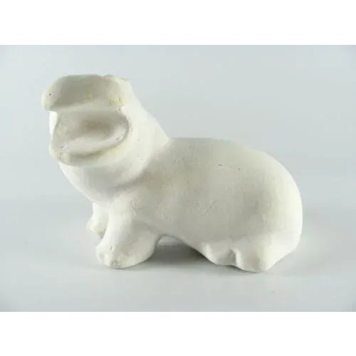 Replica of a roaring hippo from the collection of the Ny Carlsberg Glyptotek in Copehenhagen, Denmark Some yellowing and...