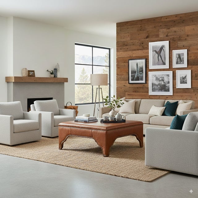 Leather Ottoman is a refined blend of timeless elegance and functional design. Upholstered in rich and bold Havana Brown...