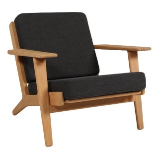 Vintage Danish Lounge Chair in Soap Treated Oak by Hans J. Wegner for Getama, 1970s For Sale