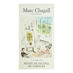 1980 French Exhibition Poster, Musée Municipal De Limoges : «Marc Chagall : Oeuvre Graphique » - Marc Chagall