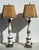 1960s Pair of White and Brass Neoclassical Hollywood Regency Lamps With Custom Handmade Shell Accent Shades For Sale - Image 15 of 16