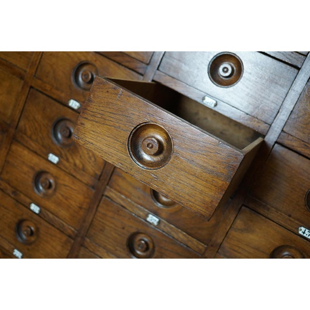 Large English Oak Apothecary Cabinet, 1920s For Sale - Image 17 of 18