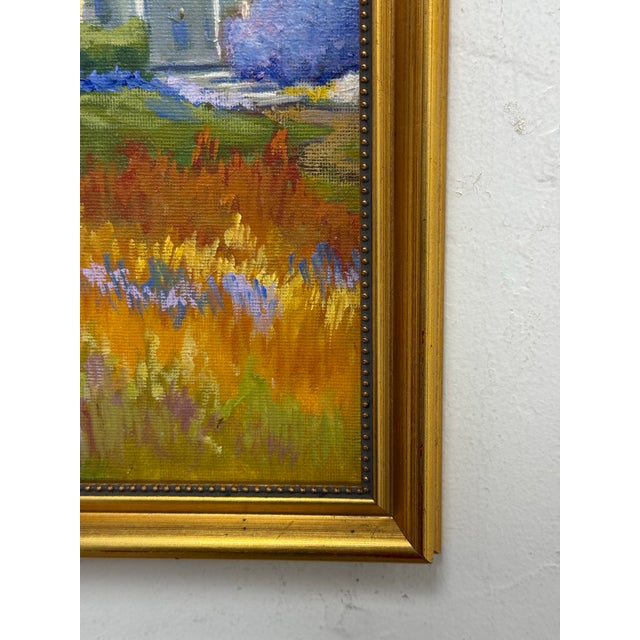 Impressionist Painting of White House in Flower Field, Framed For Sale - Image 11 of 12