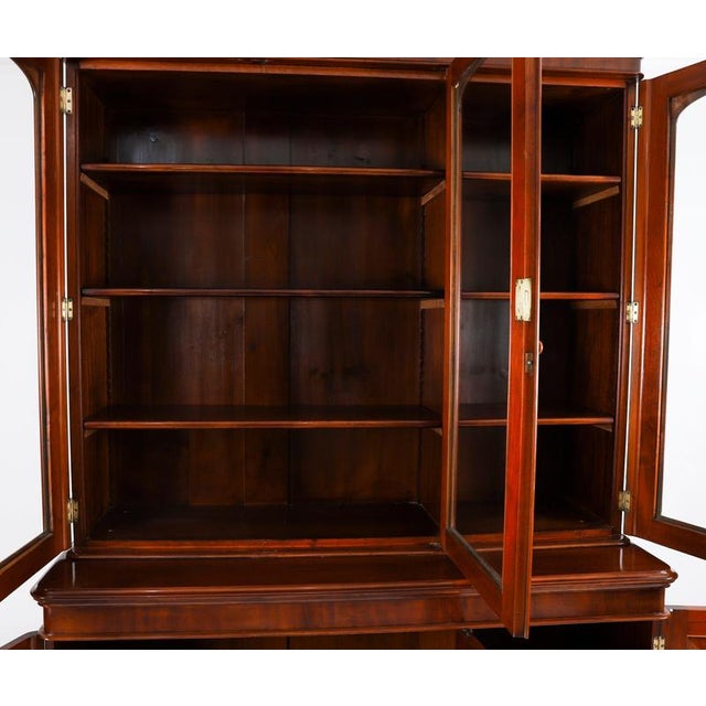19th Century Antique English Victorian Flame Mahogany Library Bookcase For Sale - Image 13 of 18