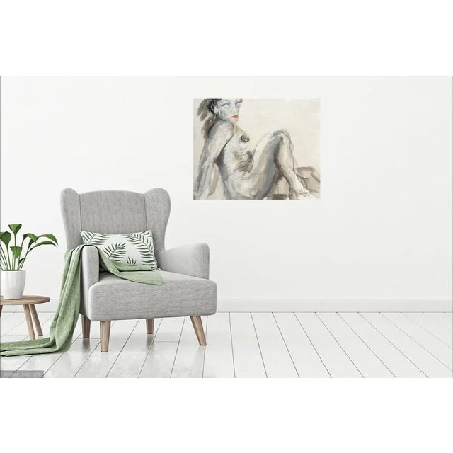 Martha Holden "Blue Eyes" Large Figurative Drawing For Sale - Image 4 of 6