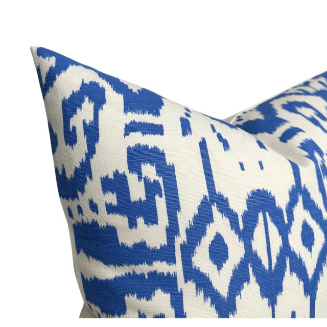 Island Ikat Pillow Cover ⭐️ Ships Within 2 Days On the Front: Ikat Printed Fabric On the Back: Ivory Linen Fabric 100%...