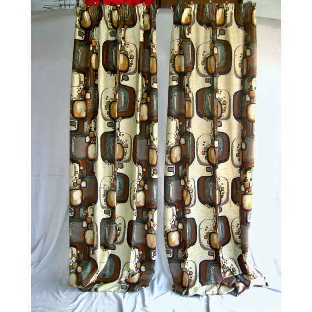Pair of French Mid-Century Modern 1970 Pair of Curtains -Drapes For Sale - Image 13 of 13