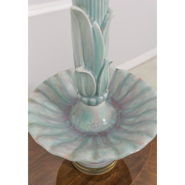 Vintage Art Pottery Ceramic Table Lamp For Sale - Image 4 of 10