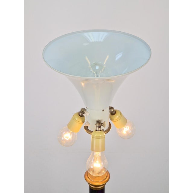 Vintage Neoclassic Green Leather Floor Lamp, 1930s For Sale - Image 18 of 18