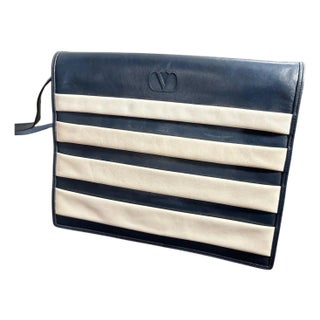 Valentino Garavani Les Sacs 1970s "Marina" Striped Leather Shoulder Bag For Sale