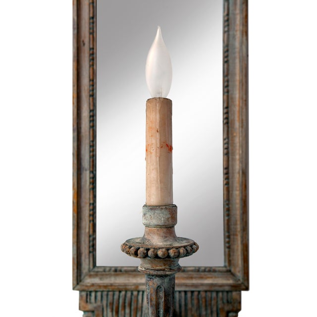 Antique French Mirrored Wooden Sconce For Sale In Los Angeles - Image 6 of 6