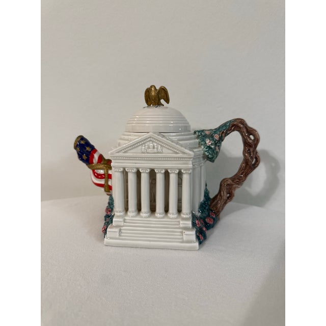 1990s Limited Edition "The Jefferson Memorial" Teapot With Lid Produced by Fitz and Floyd For Sale - Image 9 of 13