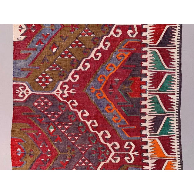 Turkish Narrow Kilim Runner Rug For Sale - Image 6 of 7