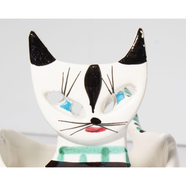 Mid-Century Modern Italian Ceramic Cat Bowl by Bitossi For Sale - Image 3 of 9
