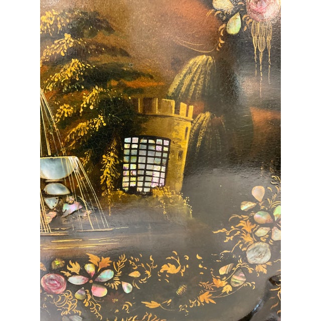 English 19th Century English Paper Mache Tole Tray For Sale - Image 3 of 8