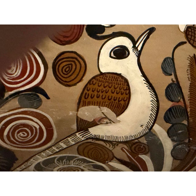 1960s Tonalá Large Handmade Recumbent Feline With Intricate Designs For Sale - Image 5 of 6