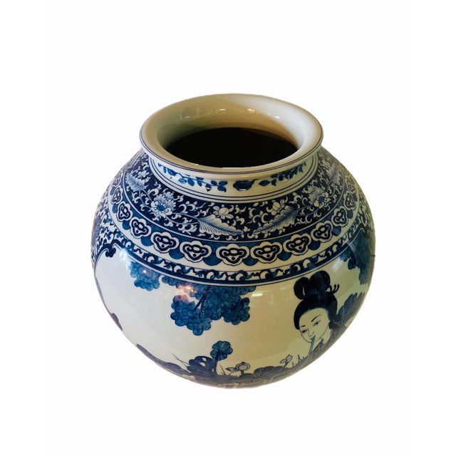 Ceramic Vintage Large Cobalt Blue Chinese Porcelain Vase For Sale - Image 7 of 12