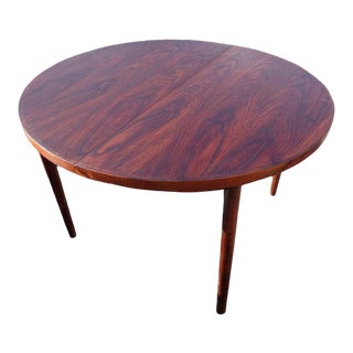 1960s Scandinavian Rosewood Extendable Dining Table with Leaf For Sale