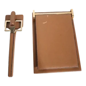 4 Pc. Vintage Leather Desk Set Made in Italy by Cross C 1970's