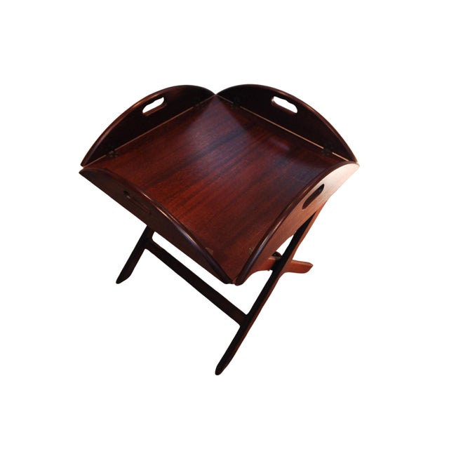 English Military Campaign Butlers Tray and Folding Stand, Set of 2 For Sale - Image 10 of 18