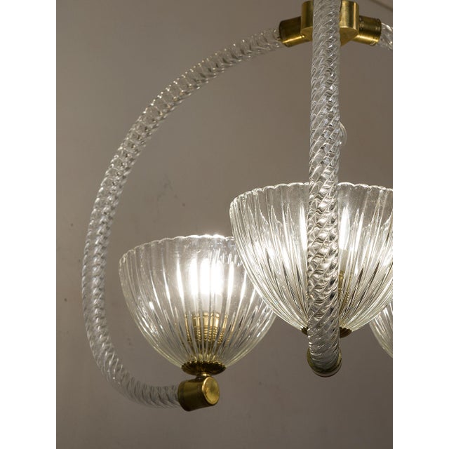 Vintage Murano Blown Glass Chandelier by Ercole Barovier for Barovier & Toso, 1930s For Sale - Image 4 of 14