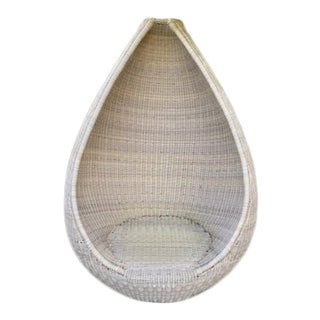 All Weather Wired Wicker Large Egg Shaped Chair For Sale