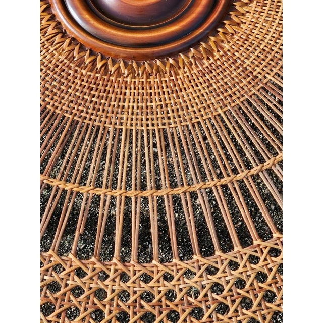 Vintage Glass and Rattan Coffee Table For Sale - Image 10 of 18