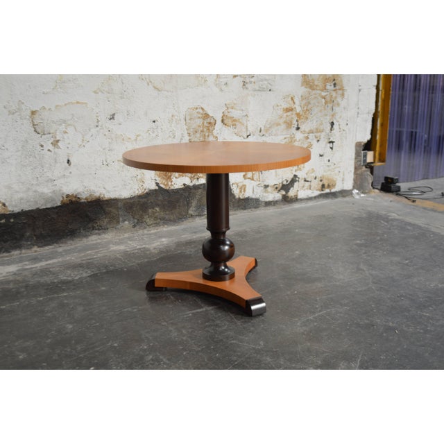 Mid-Century Modern Swedish Art Deco Moderne Round Pedestal End or Side Table For Sale - Image 3 of 8