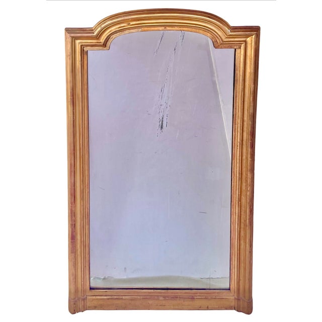 Wood Large Louis Philippe Gilt Mirror 19th Century 53" X 31" For Sale - Image 7 of 7
