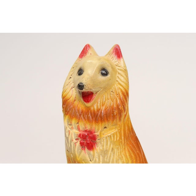 Beige Mid-Century Modern Painted Chalkware Carnival Chalk Collie Dog Sculpture / Figurine For Sale - Image 8 of 12