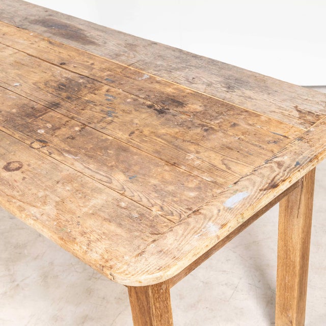 Vintage French Farmhouse Table in Scrubbed Pine, 1950s For Sale - Image 14 of 15