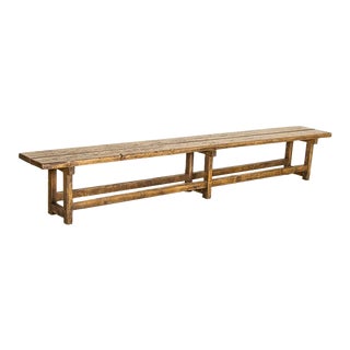 Late 19th Century 10' Long Rustic Bench For Sale