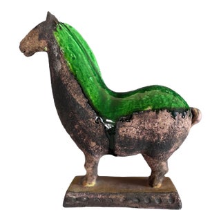 1970s Mid-Century Modern Ivo De Santis Gli Etruschi Glazed Chamotte Horse Sculpture Florence Italy For Sale
