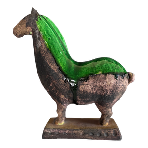 1970s Mid-Century Modern Ivo De Santis Gli Etruschi Glazed Chamotte Horse Sculpture Florence Italy