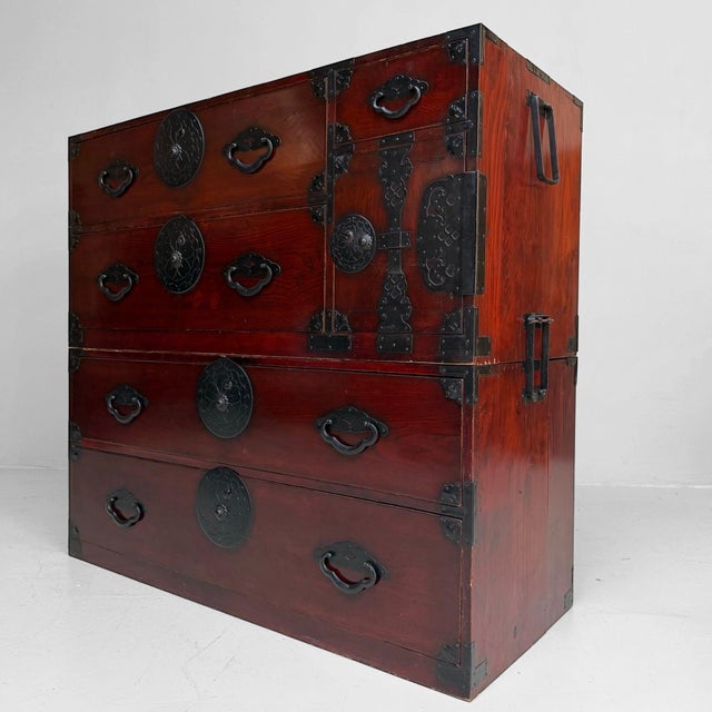 Japanese Kasane Isho-Dansu Kimono Storage Chest, 1910s For Sale - Image 6 of 17