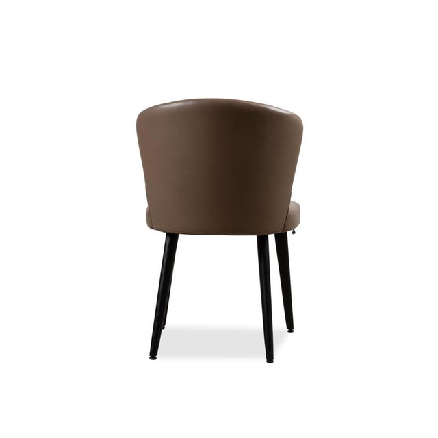 Animal Skin Brown Leather Aston Dining Chair from Minotti For Sale - Image 7 of 9
