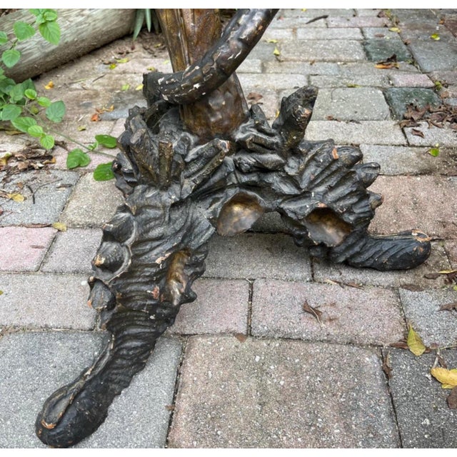 Gold 19th Century Venetian Gilded, Carved Wood Grotto Style Table For Sale - Image 8 of 12