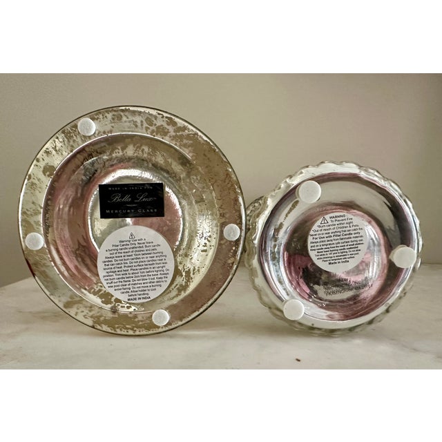 2000s Mercury Glass Candle Sticks - Set of 2 For Sale - Image 9 of 9