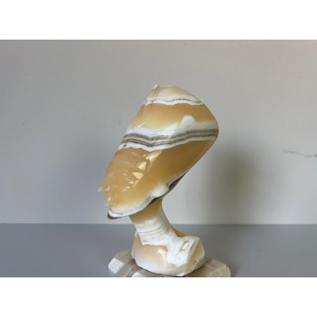 Mid-Century Modern Vintage Decorative Nefertiti Egyptian Queen Marble Bust Statue For Sale - Image 3 of 13