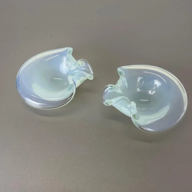 Murano Glass Shell Bowls by Antonio Da Ros Cenedese, 1960s, Set of 2 For Sale - Image 4 of 18
