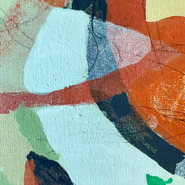 2020s Lee Cox "Cabernet Harvest" Acrylic on Canvas, Small Framed Abstract Collage Painting in Green, 2025 For Sale - Image 5 of 8