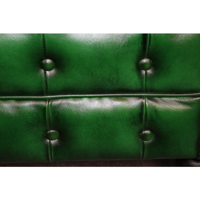 Custom Made English Emerald Green Tufted Chesterfield Sofa For Sale - Image 9 of 12
